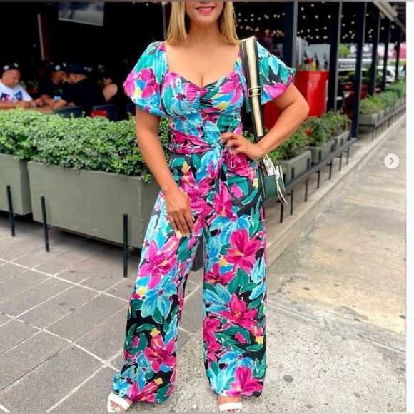 Zara Pants - Zara | Colouful Floral Print Jumpsuit Bloggers Favourite